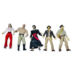 Indiana Jones Action Figures 4.5" Lot of 5 Disney Park Exclusive 2003 Vintage